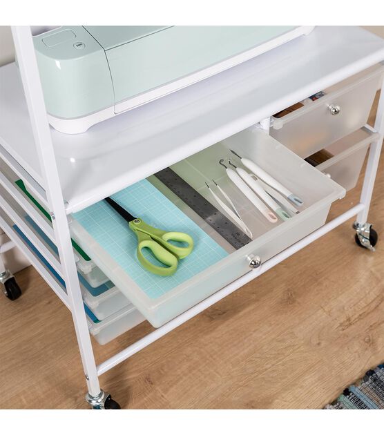Top Notch 31 Rolling Storage Cart with 6 Drawers & Extended Table - Storage Carts & Accessories - Storage & Organization