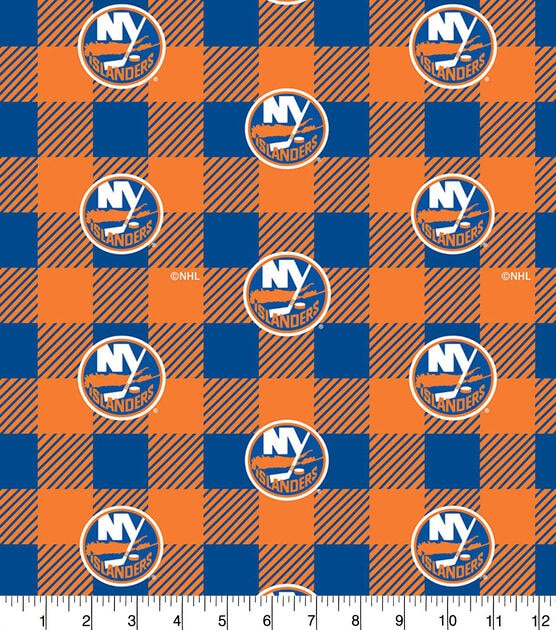 New York Islanders Fleece Fabric Buffalo Check