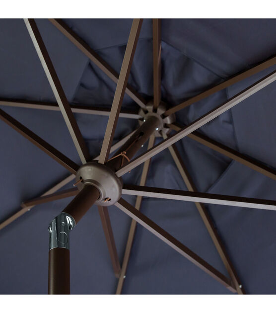 Safavieh 11' Navy & White Venice Crank Patio Umbrella, , hi-res, image 2