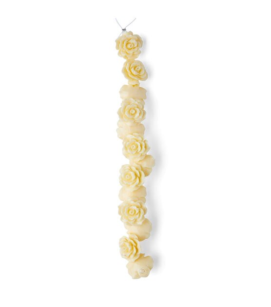 7" Off White Plastic Flower Bead Strand by hildie & jo, , hi-res, image 2