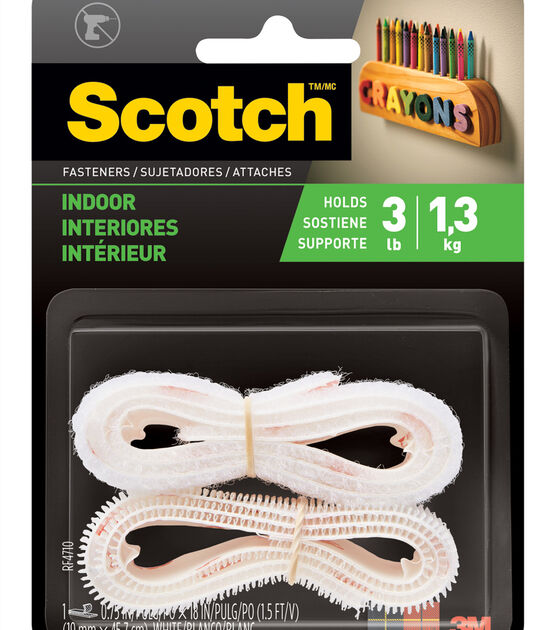 Scotch Indoor Fasteners 0.75''x1.5' White