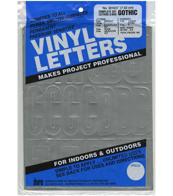 Seton Vinyl Individual Die Cut Letters & Numbers | 2, Made with Vinyl