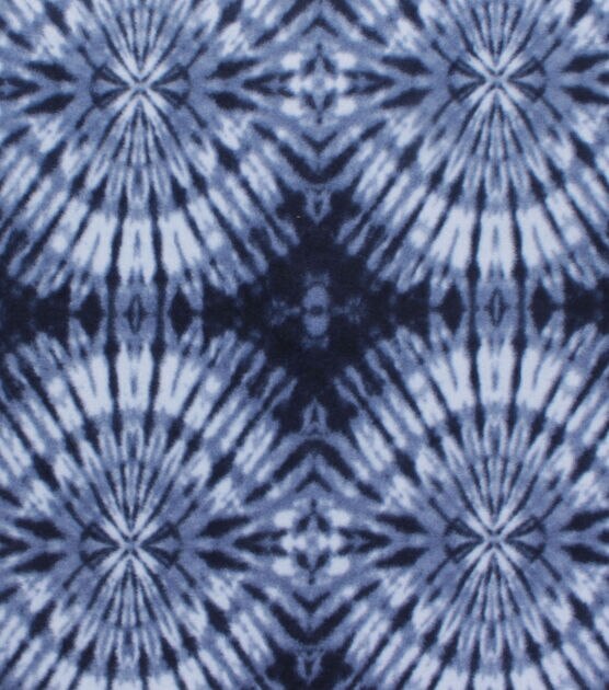 Navy Tonal Tie Dye Anti Pill Fleece Fabric, , hi-res, image 2