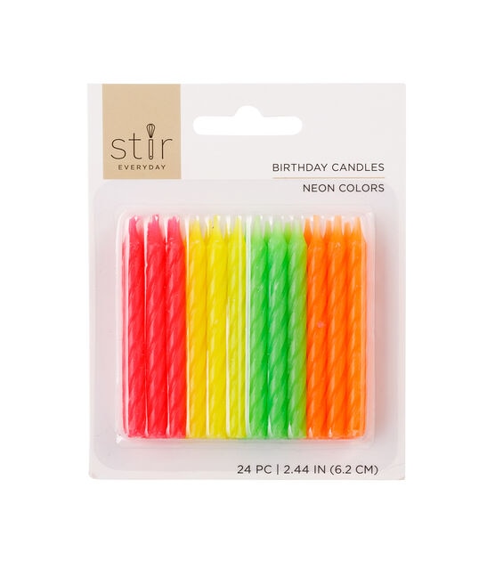 2" Neon Birthday Candles 24ct by STIR