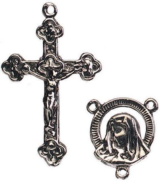 hildie & jo Metal Charms 2 Pkg Antique Silver Madonna Head