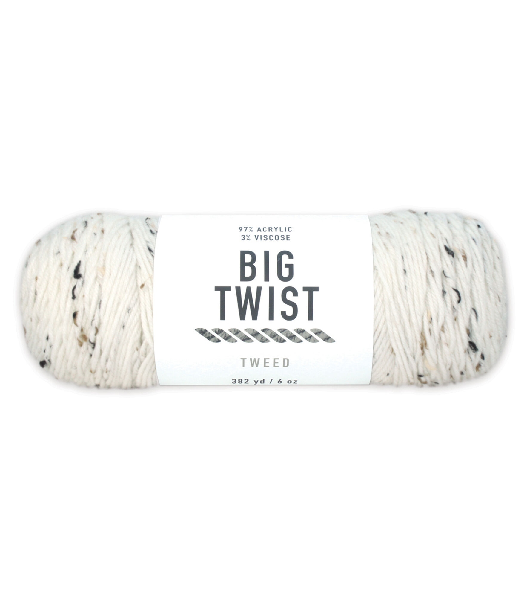 Tweed 350yds Worsted Acrylic Blend Yarn by Big Twist, White, hi-res