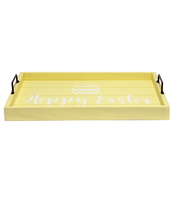 Elegant Designs Wood Serving Tray w/ Handles 15.50" x 12" "Hoppy Easter", , hi-res, image 2