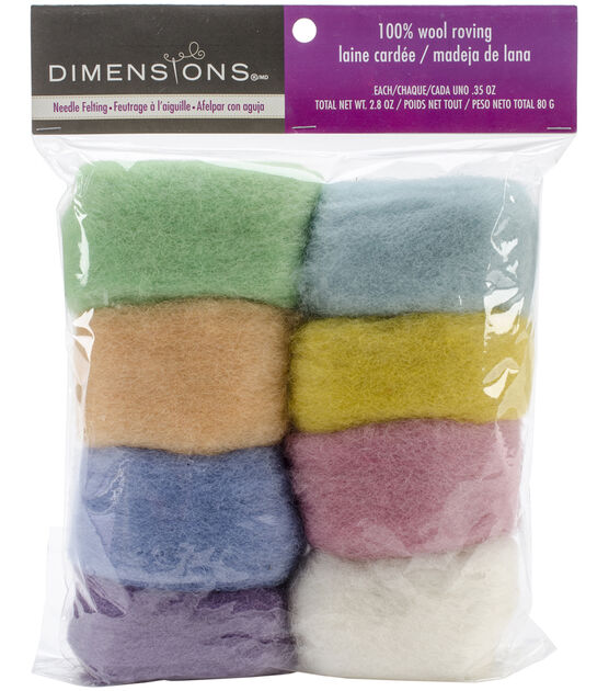 Dimenions 2.8oz Feltworks Pastel Wool Roving Value Pack