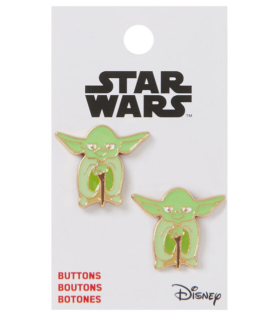 Blumenthal Lansing 1" Multicolor Star Wars Baby Yoda Shank Buttons 2pk