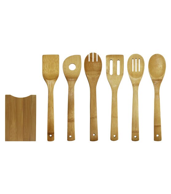 Oceanstar 7-Piece Bamboo Cooking Utensil Set, , hi-res, image 3