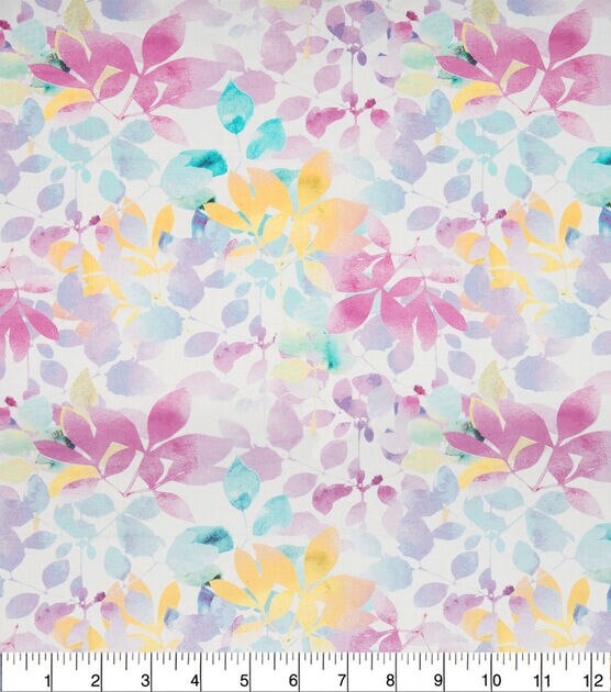 Pastel Leaves Quilt Cotton Fabric by Keepsake Calico, , hi-res, image 2
