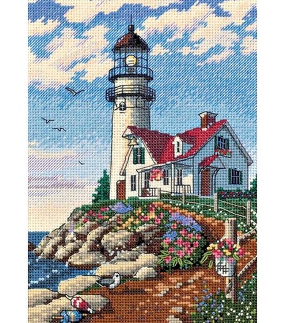 Dimensions Gold Counted Cross Stitch Kit Beacon At Rocky Point Petite