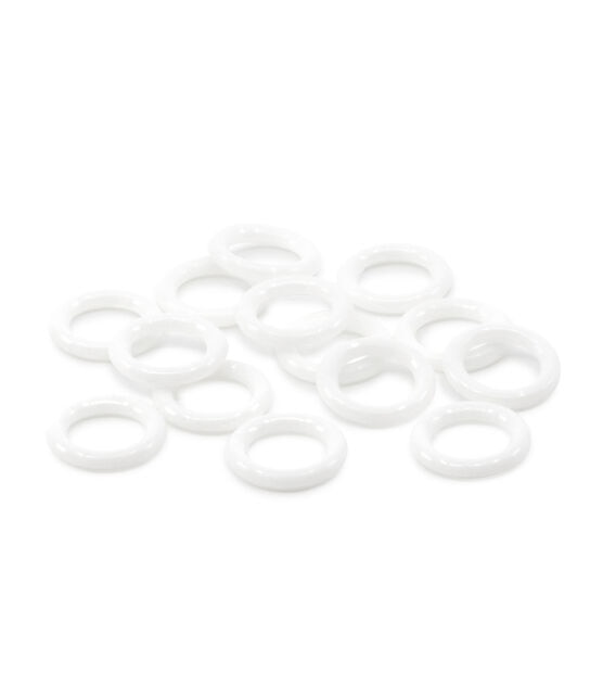 Dritz Home 1/2" White Plastic Drapery Rings 24pc, , hi-res, image 4