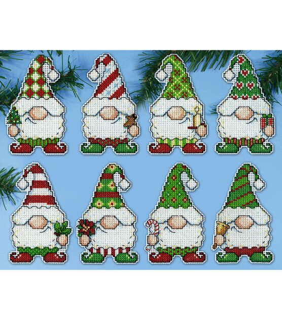 Design Works 8ct Gnomes Cross Stitch Ornaments Embroidery Kit