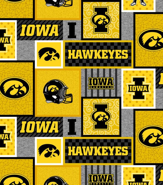 Iowa Hawkeyes Fleece Fabric College Patches