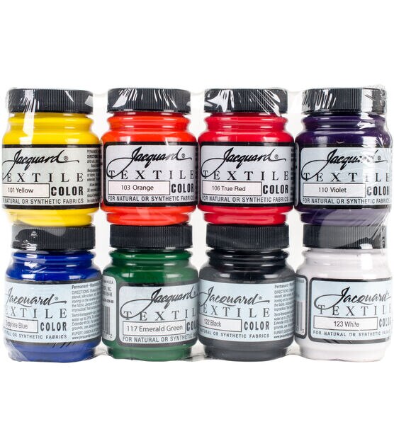 Jacquard fabric paint Fluorescent Textile 8-Color Set for Clothes,Permanent  Fluorescent Paint for Jeans, Shoes, Canvas, Leather, Upholstery, With 3