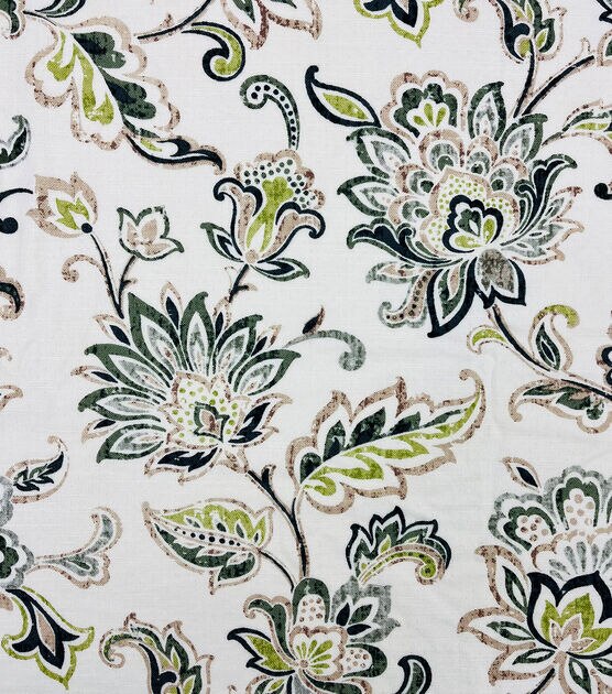 Floret Sage Cotton Linen Blend Home Decor Fabric