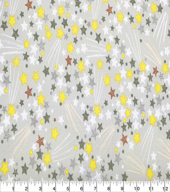 Shooting Stars on Gray Quilt Cotton Fabric by Quilter's Showcase