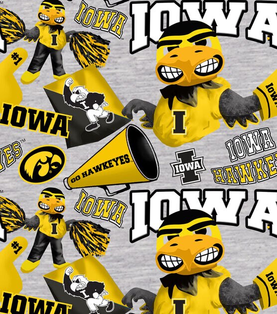 University of Iowa Hawkeyes Cotton Fabric Collegiate Mascot
