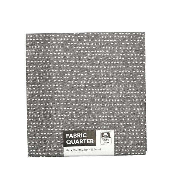 18" x 21" Dot Lines on Gray Cotton Fabric Quarter 1pc by Keepsake Calico