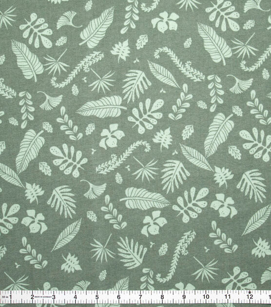 Green Leaves Organic Nursery Flannel Fabric