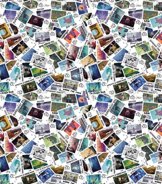 Disney 100 Stamps Digital Cotton Fabric, , hi-res, image 2