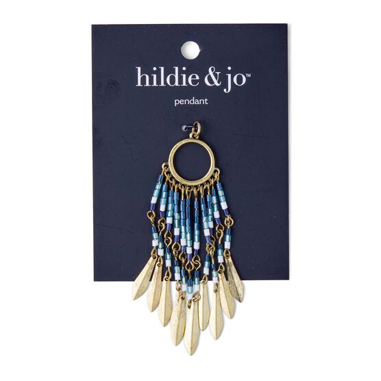 Gold & Blue Tassel Pendant by hildie & jo