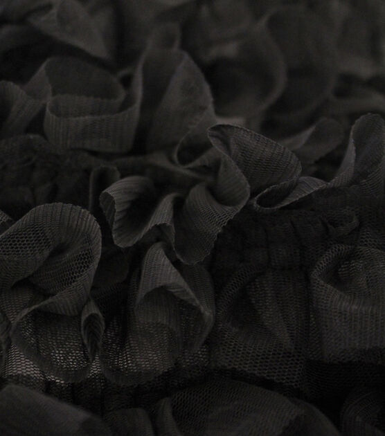 Sew Sweet Mesh Fabric with Ruffles Black | JOANN