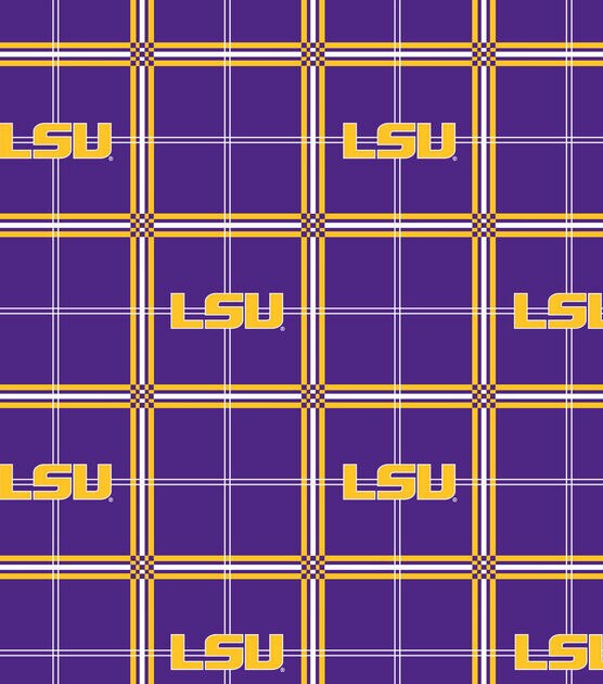 Louisiana State University Tigers Flannel Fabric 42" Plaid