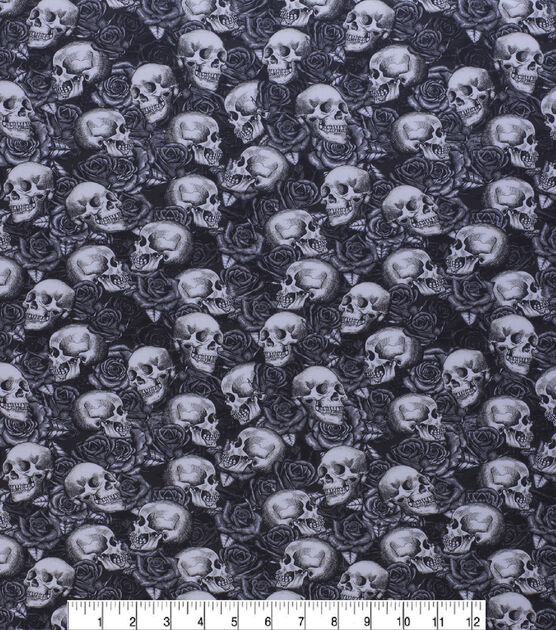 Skulls N Roses Halloween Cotton Fabric, , hi-res, image 2