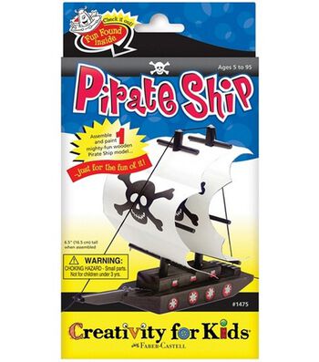Creativity for Kids Paint Your Own Pirate Ship Mini Kit Wooden Toy Pirate Ship