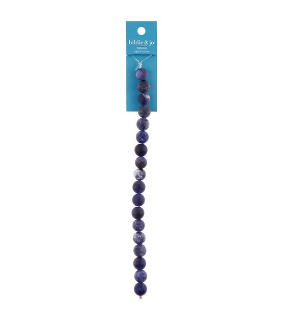 7" Dark Blue Agate Stone Strung Beads by hildie & jo