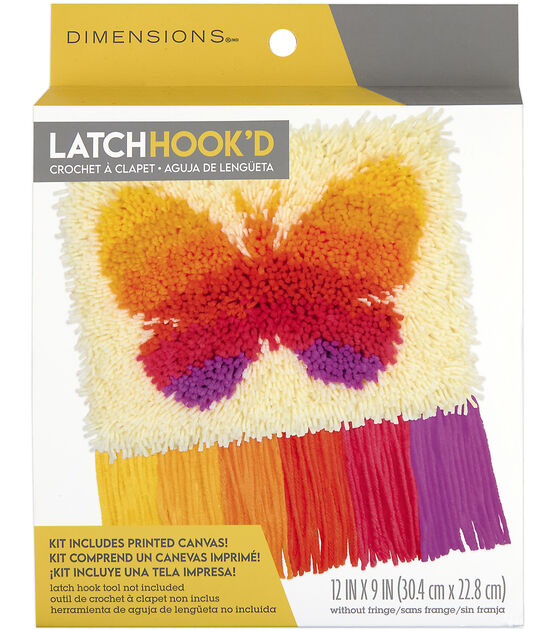 Dimensions Butterfly Fringe Latch Hook Kit 12" x 9"