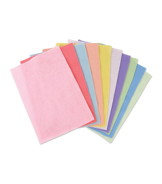 Sizzix Felt Sheets 10 Pkg Assorted Colors Pastels, , hi-res, image 2