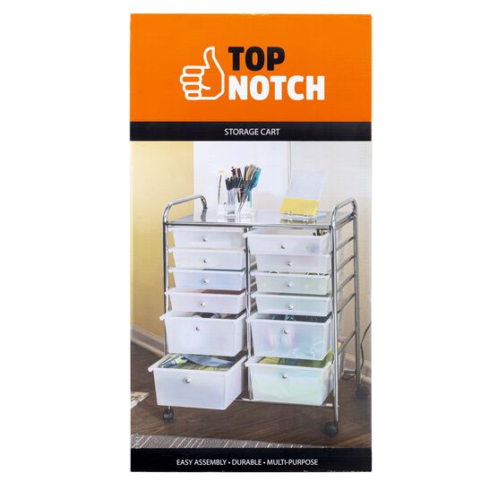 15" x 32" Rolling Metal Storage Cart With 12 Drawers by Top Notch