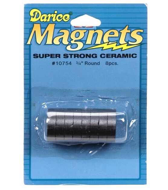 Darice 3/3" Round Super Strong Ceramic Magnets 8pk