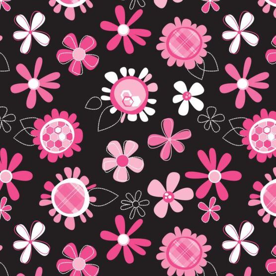 Babyville Pink Floral Pull Print Fabric