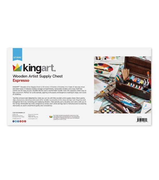 KINGART Wooden Artist Supply Chest Espresso Finish, , hi-res, image 8