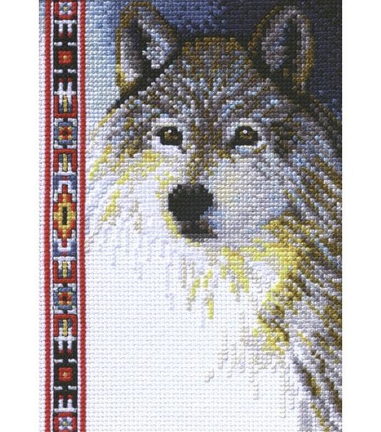 Janlynn 5" x 7" Wolf Wildlife Counted Cross Stitch Kit