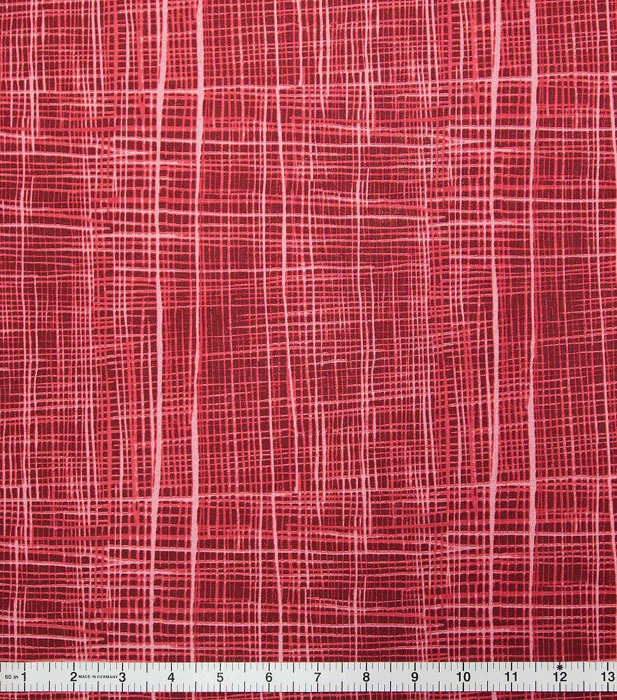 Crosshatch Quilt Cotton Fabric by Keepsake Calico, Red, swatch, image 1