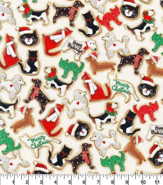 Robert Kaufman Animal Sugar Cookies Christmas Cotton Fabric, , hi-res, image 2