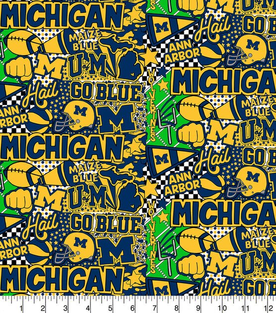 University of Michigan Wolverines Cotton Fabric Pop Art, , hi-res, image 2