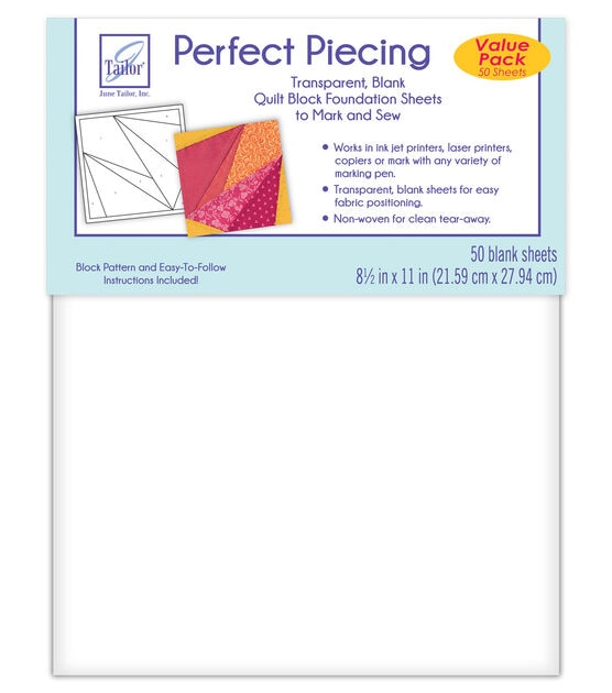 June Tailor Perfect Piecing Foundation Paper 50 Pc Value Pack