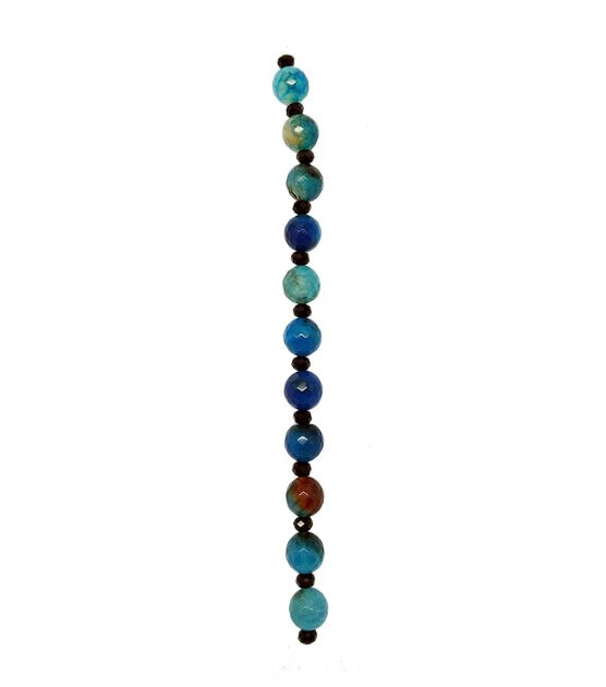 12mm Black & Blue Faceted Round Strung Beads by hildie & jo, , hi-res, image 3