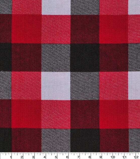 Large Red & Black Buffalo Check Christmas Cotton Fabric
