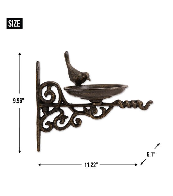 Zingz & Thingz Wall Mounted Ornate Cast Iron Bird Feeder, , hi-res, image 2