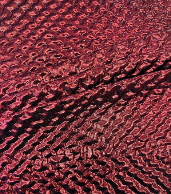 Red 3D Texture Metallic Knit Fabric by The Witching Hour, , hi-res, image 3
