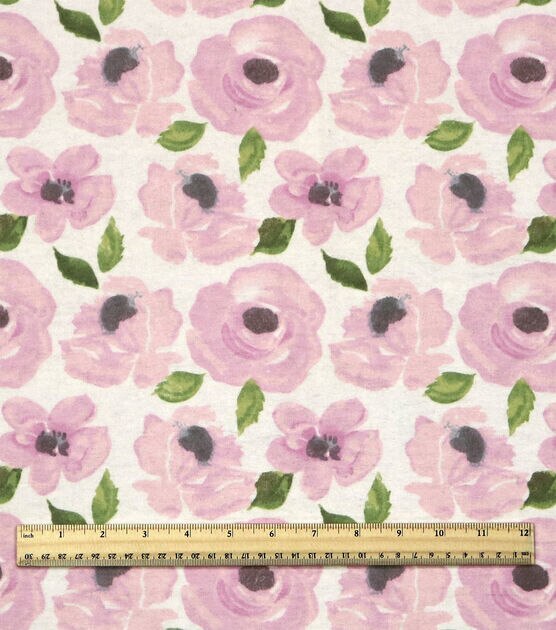 Hazel Watercolor Floral Nursery Flannel Fabric, , hi-res, image 3