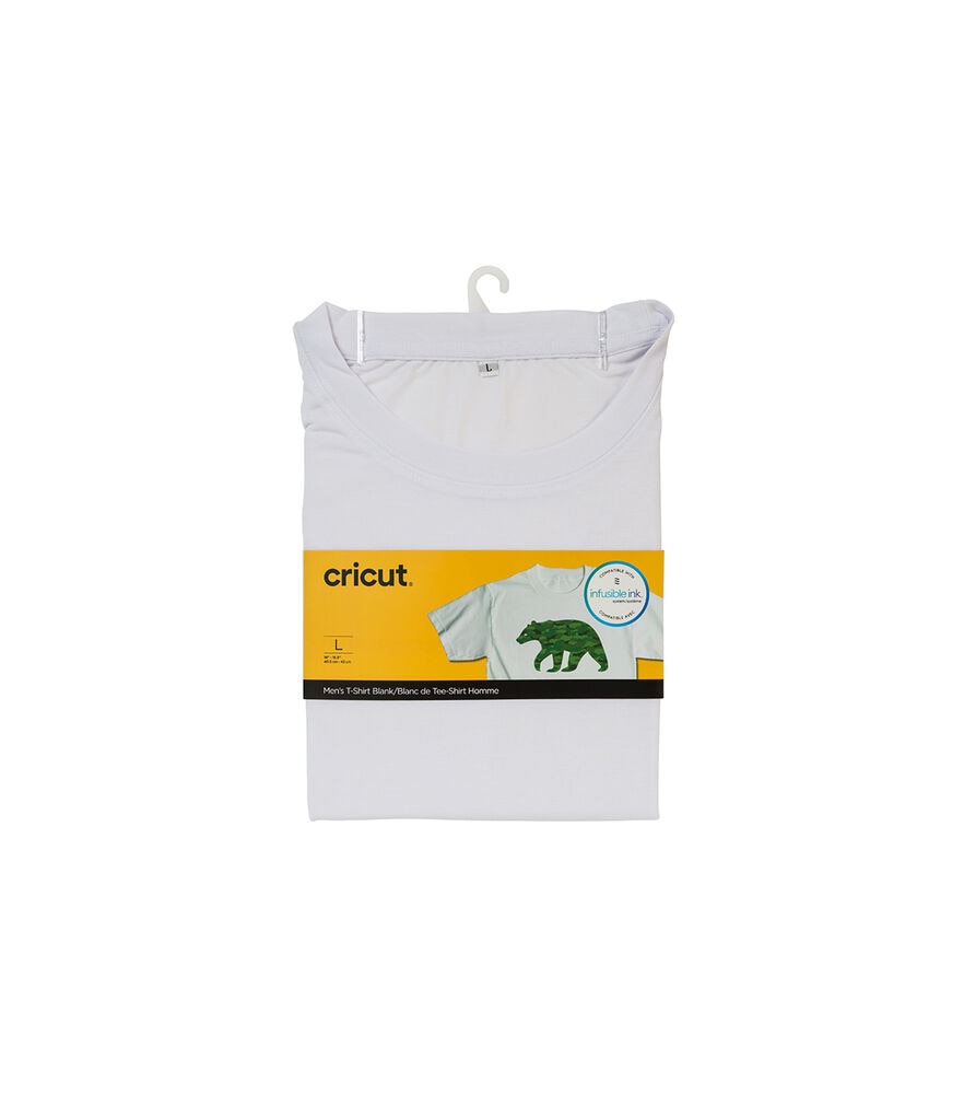 Cricut White Infusible Ink Men's Crew Neck T Shirt Blank, Large, swatch
