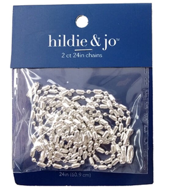 24" Silver Bar Ball Chain 2pk by hildie & jo